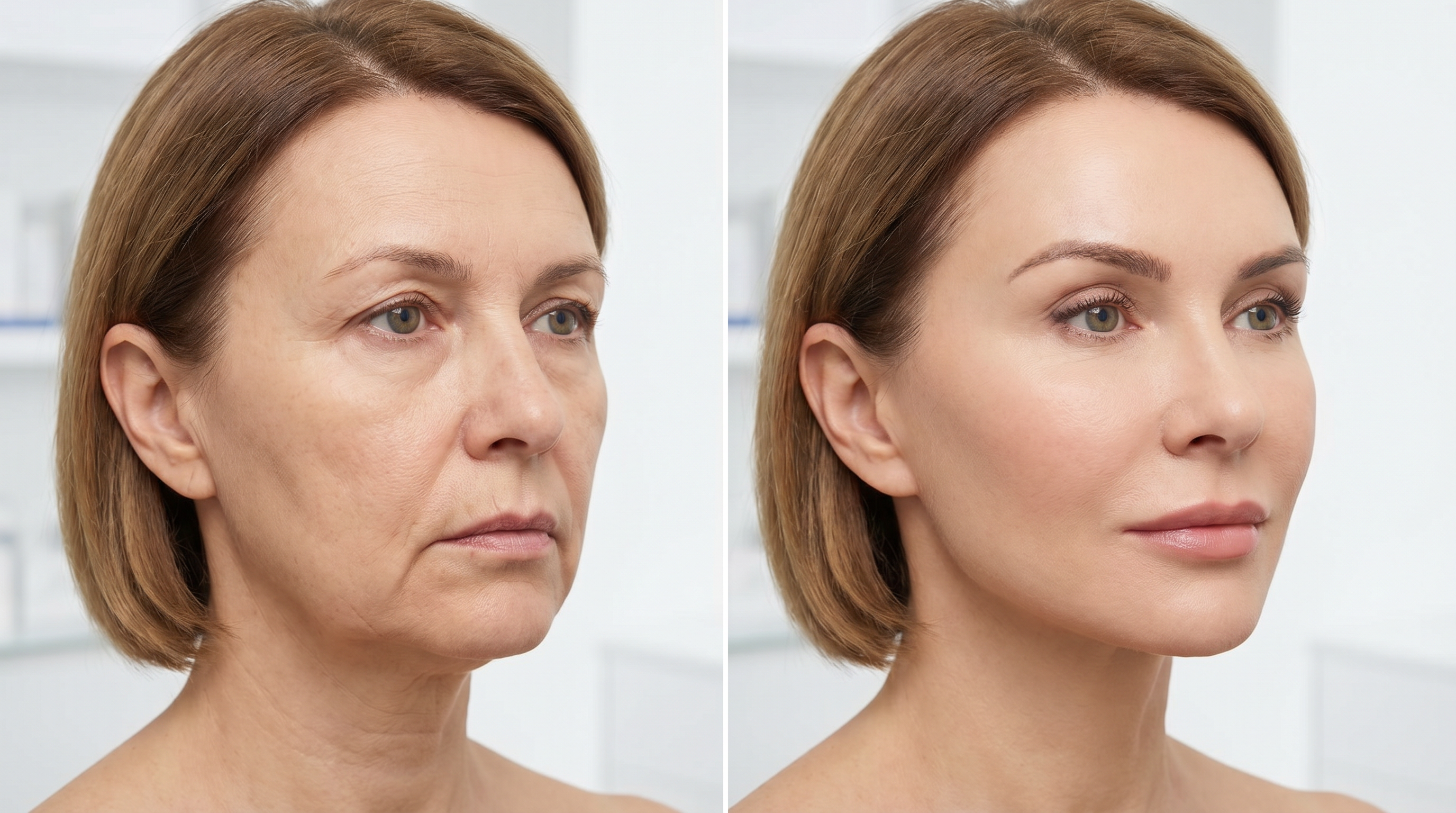 результат подтяжки лица нитями до и после омоложение