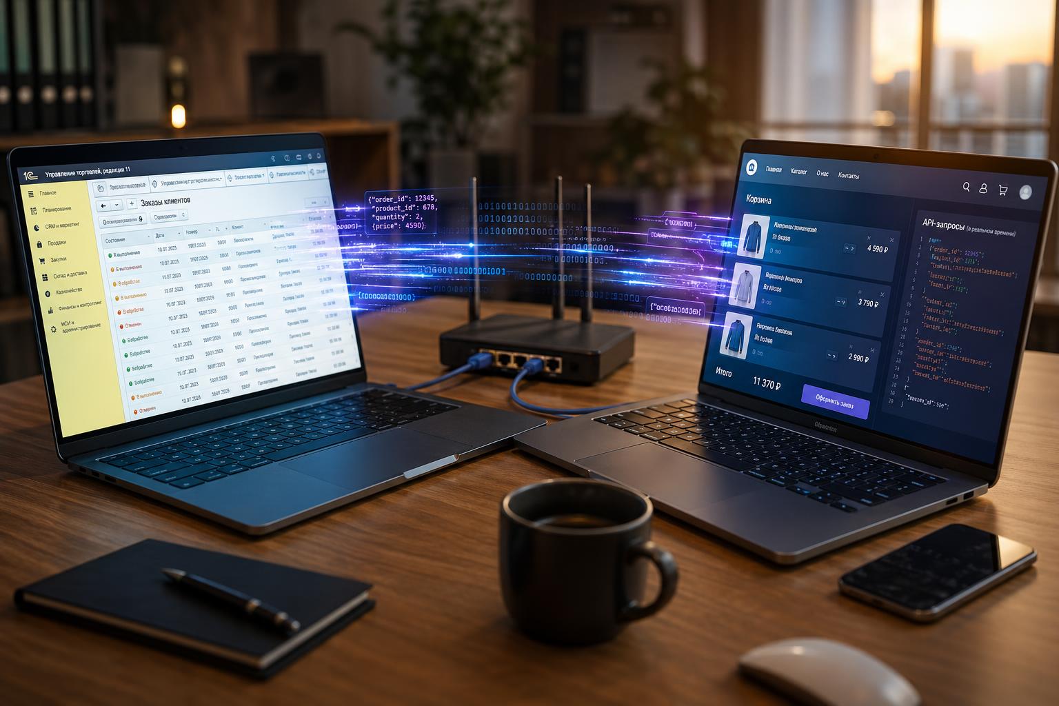 Пример обмена данными между 1С и онлайн-магазином через API