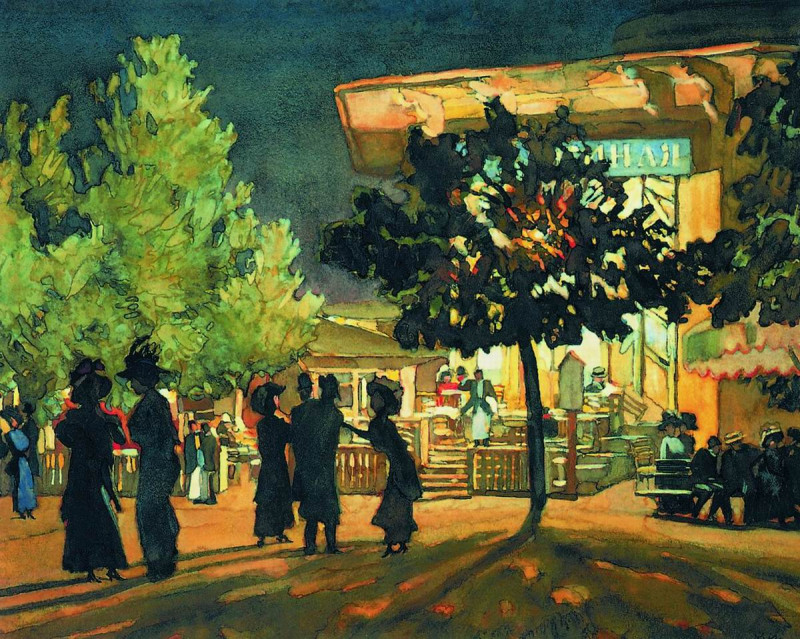 Ночь. Тверской бульвар, 1909.jpg