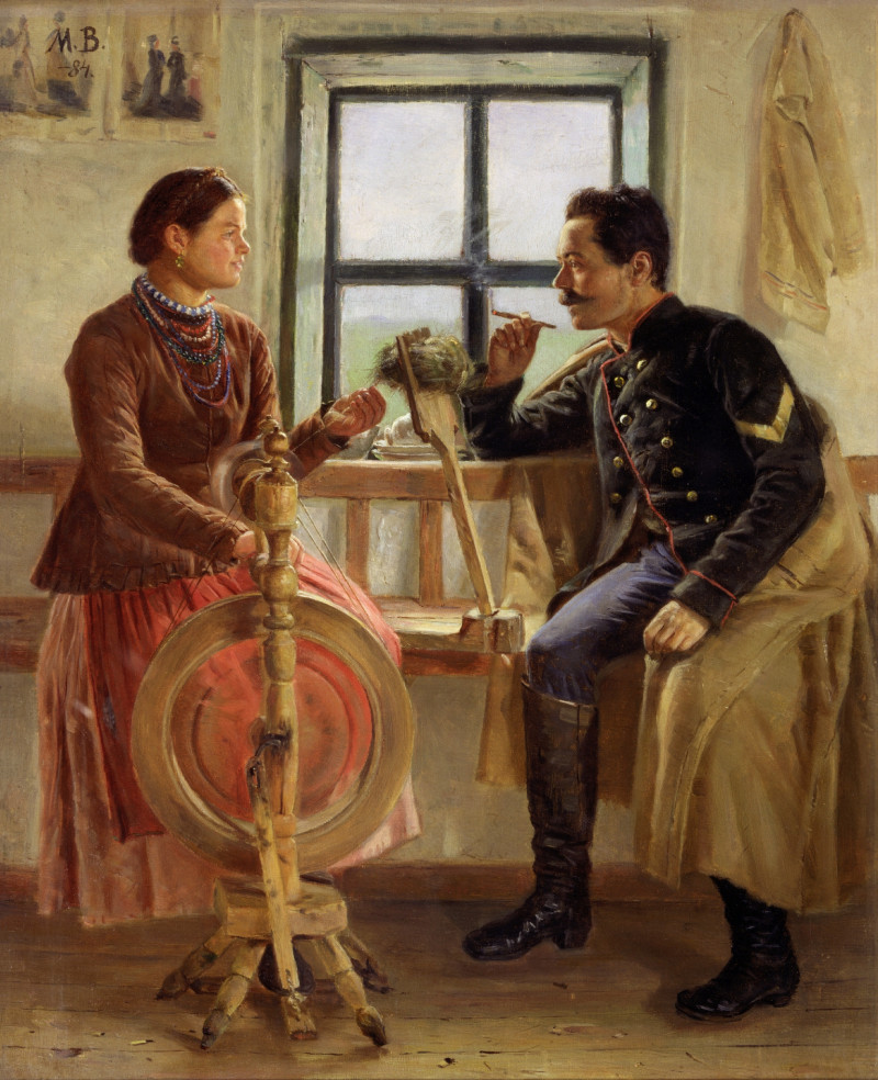 Беседа за прялкой .1884.Васильев Михаил Алексеевич..jpg