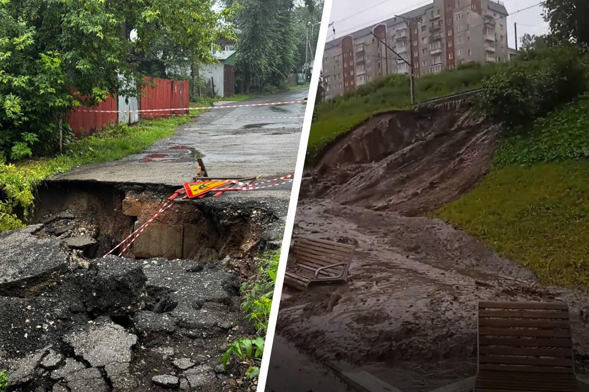 Пермь пострадала от сильного ливня: обрушения и задержки поездов